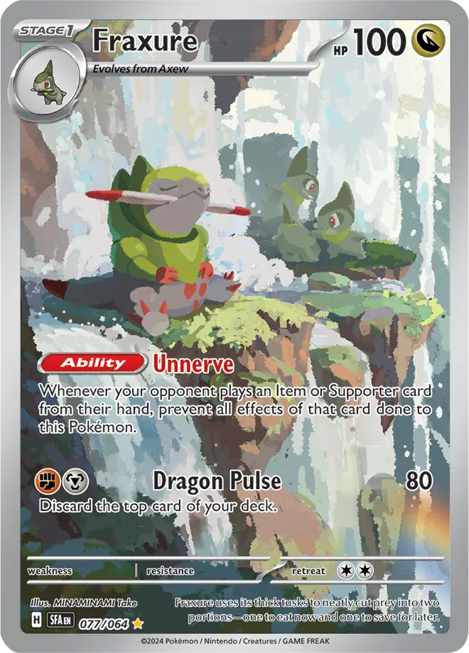 077/064 Fraxure Shrouded Fable Pokémon Card