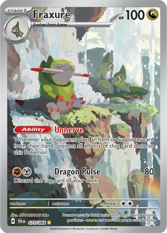 077/064 Fraxure Shrouded Fable Pokémon Card