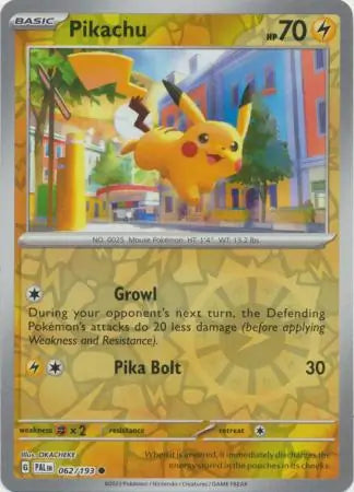 062/193 Pikachu Reverse Holo Paldea Evolved Pokémon Card