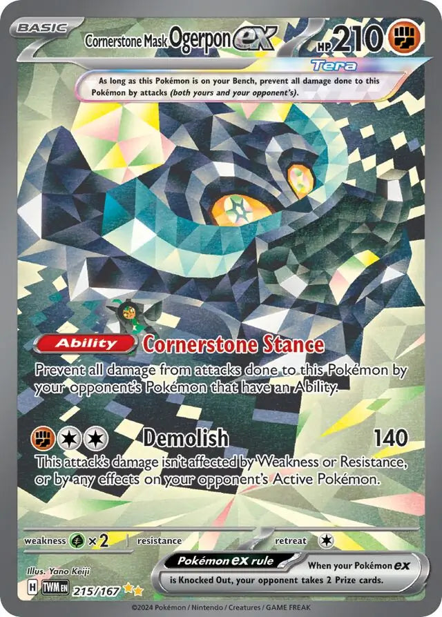 215/167 Cornerstone Mask Ogerpon ex Twilight Masquerade Pokémon Card