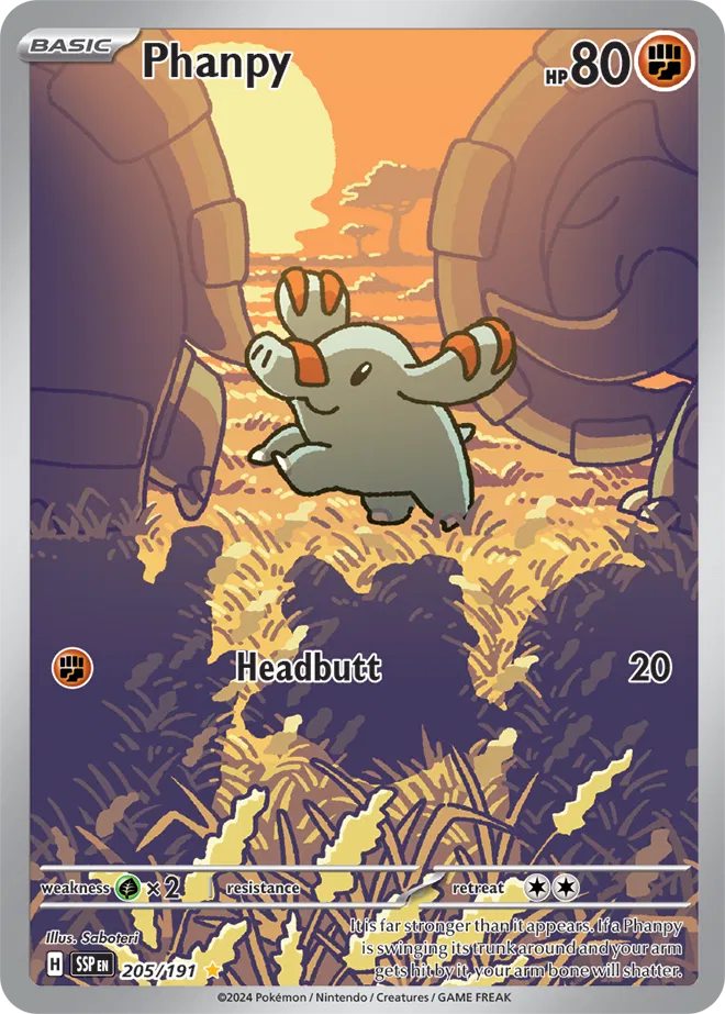 205/191 Phanpy Surging Sparks Pokémon Card