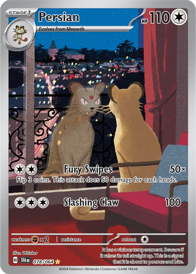 078/064 Persian Shrouded Fable Pokémon Card