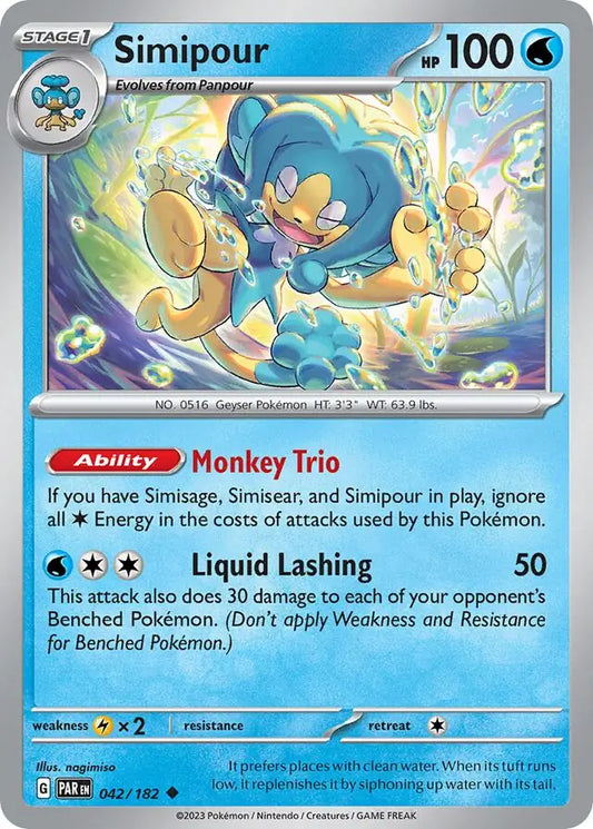042/182 Simipour Paradox Rift Pokémon Card