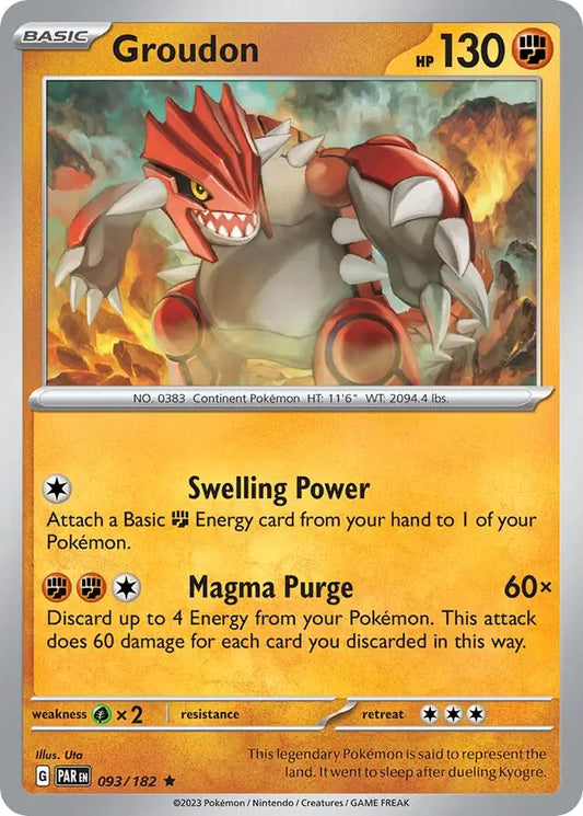 093/182 Groudon Paradox Rift Pokémon Card