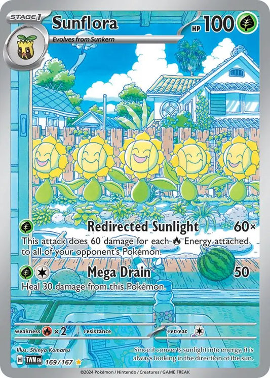 169/167 Sunflora Twilight Masquerade Pokémon Card