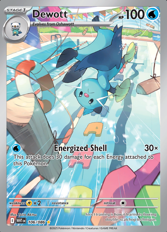 106/086 Dewott S&V White Flare illustration Rare Pokémon Card