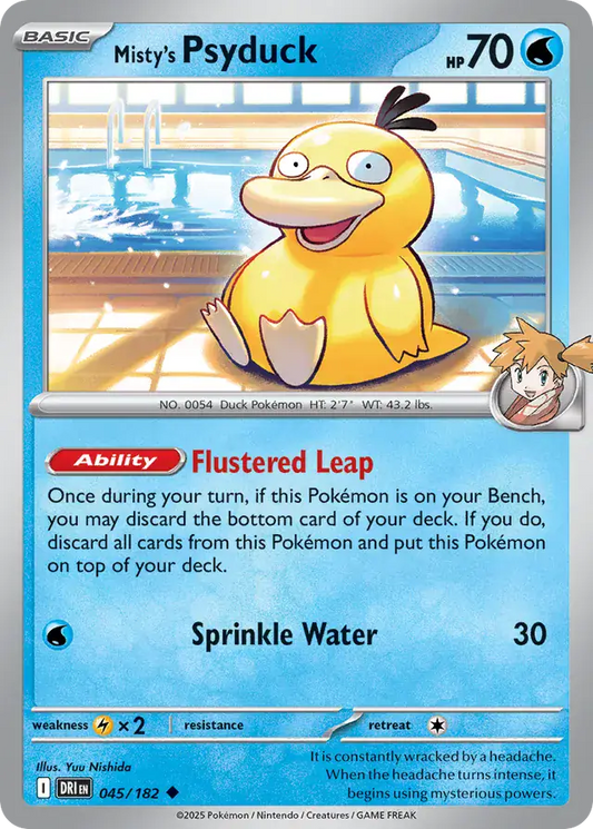 045/182 Misty's Psyduck Destined Rivals Pokémon Card
