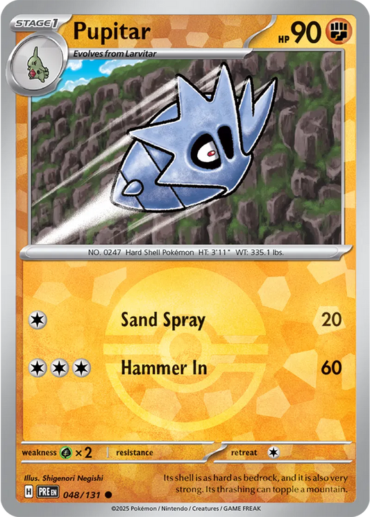 048/131 Pupitar Poke Ball Holo Prismatic Evolutions Pokémon Card