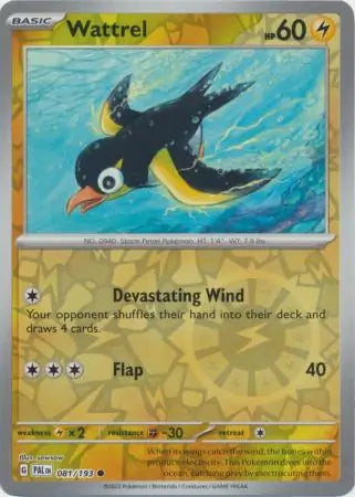 081/193 Wattrel Reverse Holo Paldea Evolved Pokémon Card