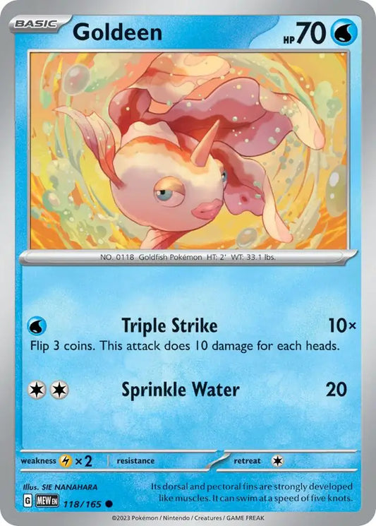 118/165 Goldeen 151 Pokémon Card