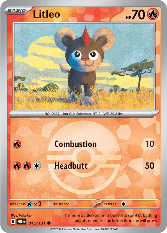 015/131 Litleo Poke Ball Holo Prismatic Evolutions Pokémon Card