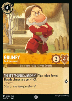 010/204 Grumpy - Bad-Tempered Disney Lorcana Rise Of The Floodborn Card