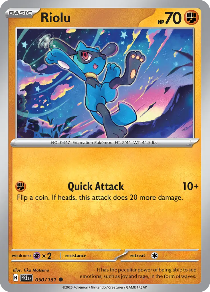050/131 Riolu Prismatic Evolutions Pokémon Card