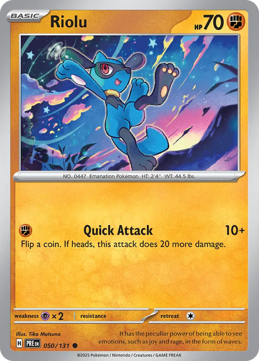 050/131 Riolu Prismatic Evolutions Pokémon Card