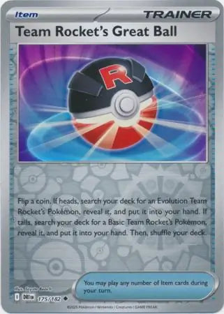 175/182 Team Rocket's Great Ball Reverse Holo Destined Rivals Pokémon Card