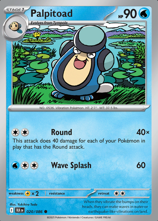 020/086 Palpitoad Black Bolt Pokémon Card