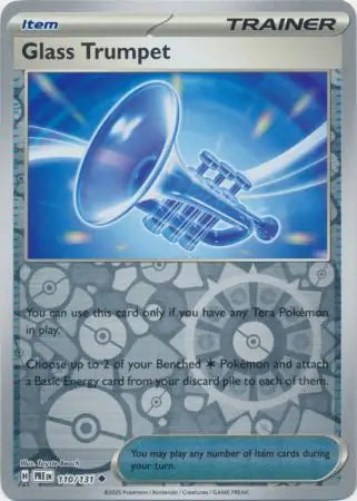 110/131 Glass Trumpet Reverse Holo Prismatic Evolutions Pokémon Card