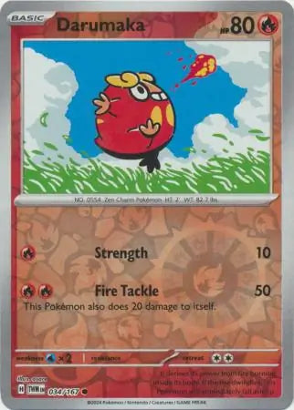 034/167 Darumaka Reverse Holo Twilight Masquerade Pokémon Card