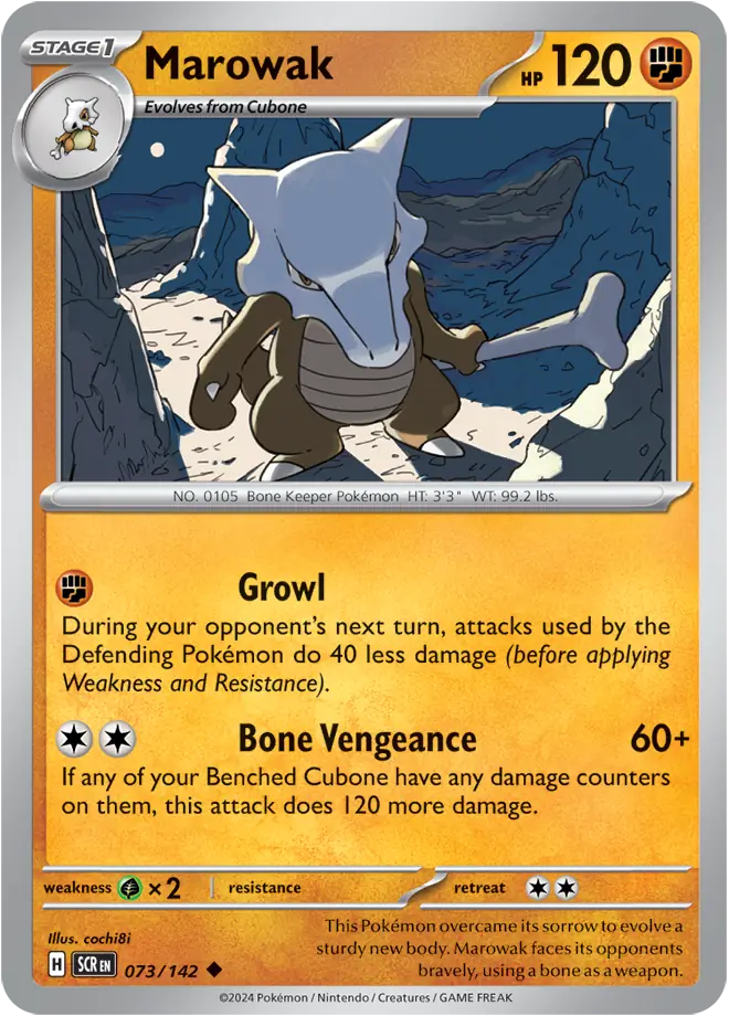 073/142 Marowak Stellar Crown Pokémon Card