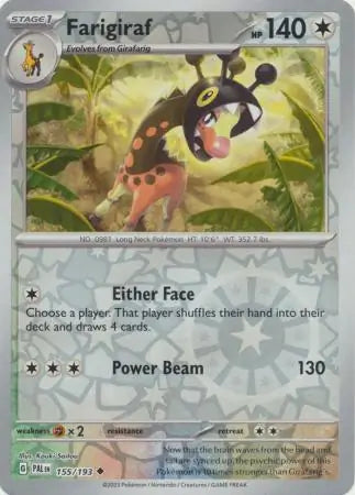 155/193 Farigiraf Reverse Holo Paldea Evolved Pokémon Card