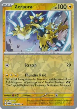 078/182 Zeraora Reverse Holo Destined Rivals Pokémon Card