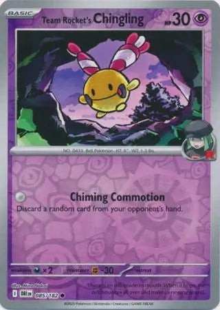 085/182 Team Rocket's Chingling Reverse Holo Destined Rivals Pokémon Card