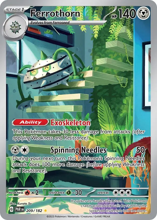 209/182 Ferrothorn Paradox Rift Pokémon Card