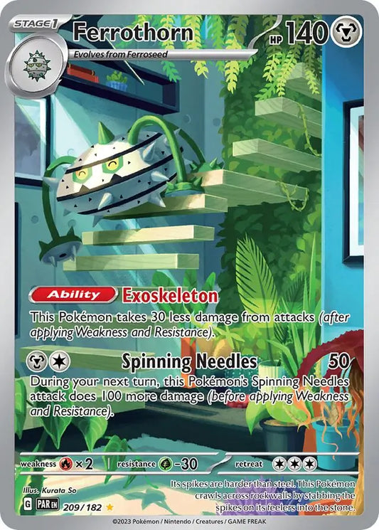 209/182 Ferrothorn Paradox Rift Pokémon Card
