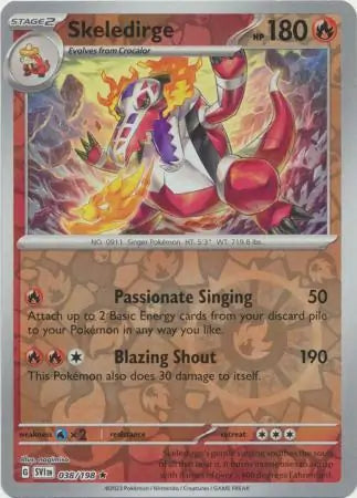 038/198 Skeledirge Reverse Holo Scarlet & Violet Base Set Pokémon Card