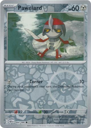 064/086 Pawniard Reverse Holo Black Bolt Pokémon Card