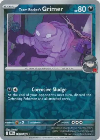123/182 Team Rocket's Grimer Reverse Holo Destined Rivals Pokémon Card