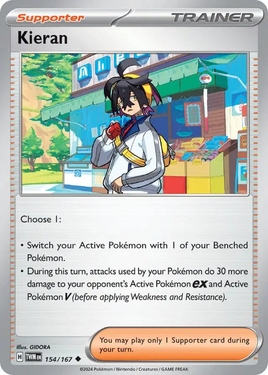 154/167 Kieran Twilight Masquerade Pokémon Card