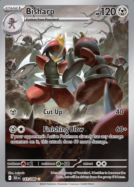 143/086 Bisharp Illustration Rare Black Bolt Pokémon Card