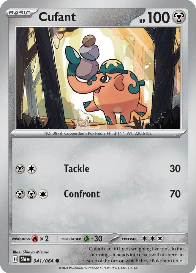 041/064 Cufant Shrouded Fable Pokémon Card