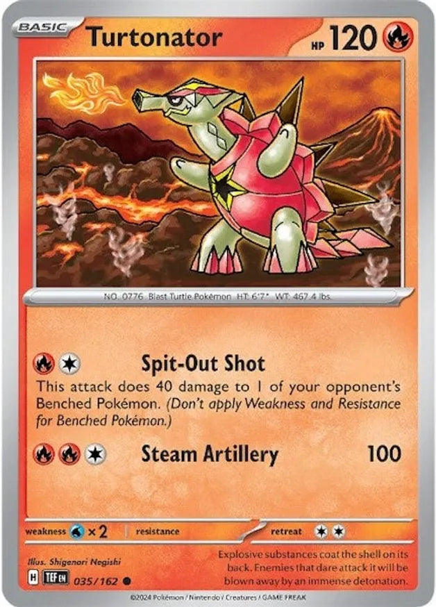 035/162 Turtonator Scarlet & Violet Temporal Forces Pokémon Card