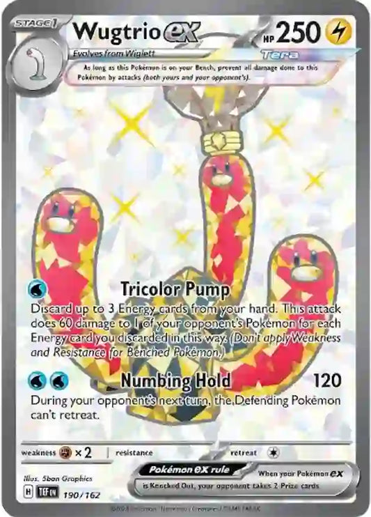 190/162 Wugtrio ex Scarlet & Violet Temporal Forces Pokémon Card