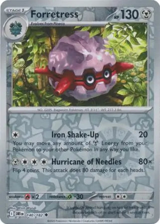 140/182 Forretress Reverse Holo Rivals Pokémon Card