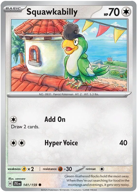 141/159 Squawkabilly Journey Together Pokémon Card