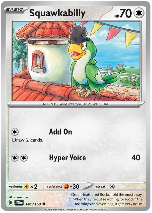 141/159 Squawkabilly Journey Together Pokémon Card