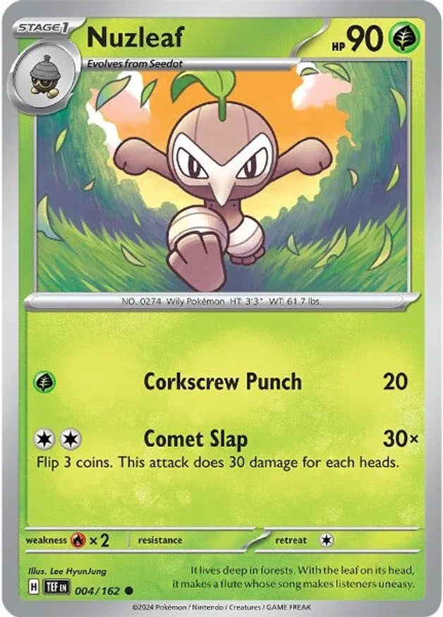 004/162 Nuzleaf Temporal Forces Pokémon Card