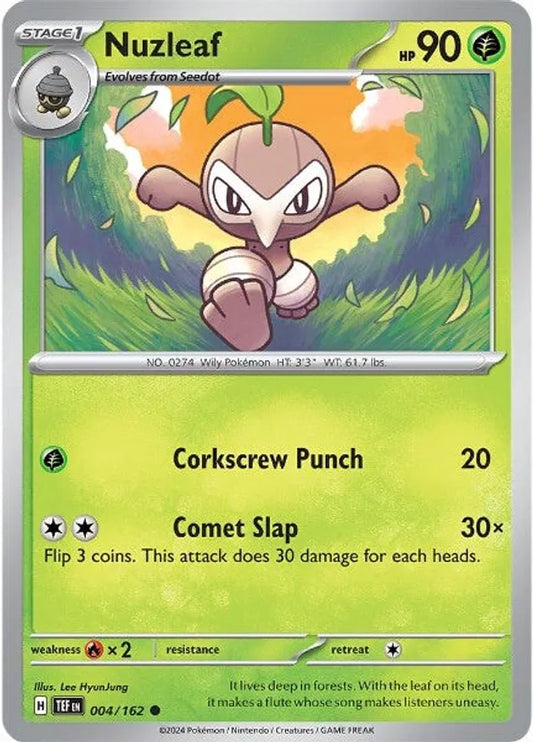 004/162 Nuzleaf Temporal Forces Pokémon Card
