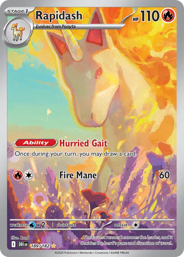 189/182 Rapidash Destined Rivals Pokémon Card