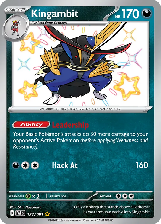 187/091 Kingambit Paldean Fates Pokémon Card