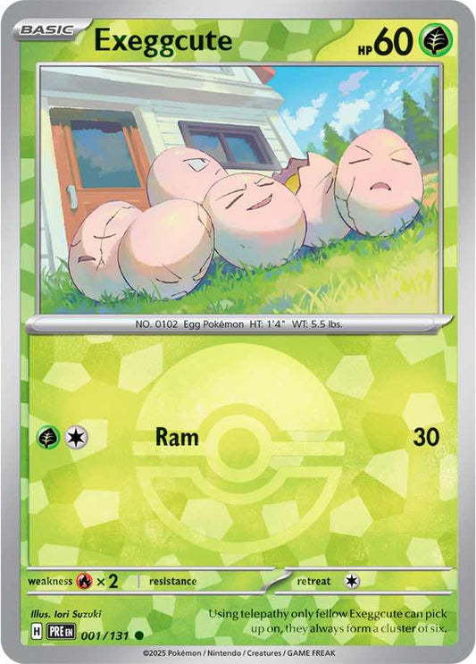 001/131 Exeggcute Poke Ball Holo Prismatic Evolutions Pokémon Card