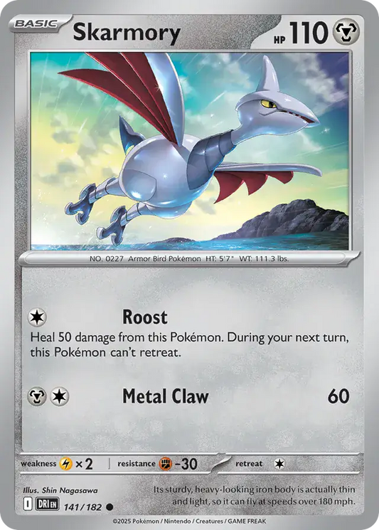 141/182 Skarmory Destined Rivals Pokémon Card