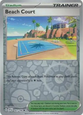 167/198 Beach Court Reverse Holo Scarlet & Violet Base Set Pokémon Card