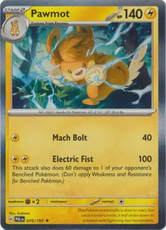 076/193 Pawmot Paldea Evolved Pokémon Card