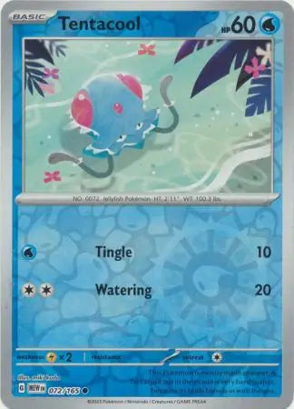 072/165 Tentacool Reverse Holo 151 Pokémon Card