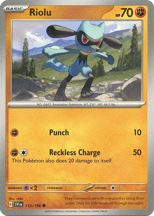 113/198 Riolu Scarlet & Violet Base Set Pokémon Card