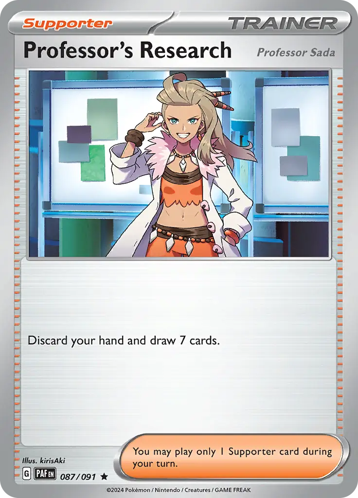 087/091 Professor's Research Professor Sada Paldean Fates Pokémon Card
